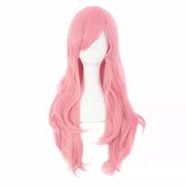Moterų Anime Cosplay Perukas Ilgas Garbanotas Perukas su Kirpčiukais 2D Stiliaus Sintetinis Pilnas Perukas violetinė