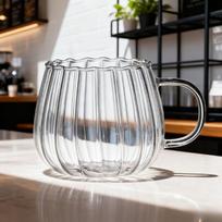 400 ml aukšto borosilikatinio stiklo puodeliai Kūrybingas dryžuotas puodelis Moliūgo formos puodelis Pusryčių pieno stiklinė Vandens puodelis Arbatos puodelis Namams Biurui 400ML gryna