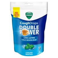 Vicks kosulio pastilės Dvigubo poveikio vėsinančios su mentoliu maišelis (Pakuotė 1 x 25 vnt.) Gerklės raminimui ir kasdieniam palengvinimui