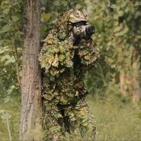 Medžioklės drabužiai Nauji 3D Maple Leaf Bionic Ghillie kostiumai Yowie Sniper Birdwatch Airsoft kamufliažinė striukė ir kelnės GWDD S height 120-150cm