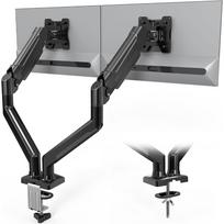 BONTEC Dvigubas Monitorių Laikiklis 13-32" Reguliuojamas Aukštis, Pasukamas, Iki 9 kg Vienam Monitoriui, VESA 75×75 / 100×100 (GDM7502)
