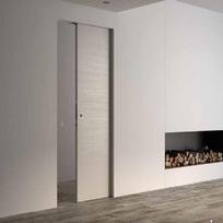 Paslėptų stumdomų durų be  apvadų sistemos komplektas OPEN BOX FIT gipso sienai 2100x900x100  (gipso profilis 75mm pločio )
