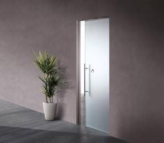Paslėptų stumdomų stiklo durų be  apvadų sistemos komplektas Essential GOLD GLASS  gipso sienai 2100x800x100  (gipso profilis 75mm pločio) be stiklo.