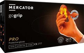Rękawice Mercator Medical Nitrilo pirštinės GoGrip Oranžinis, dydis S, 50 vnt.