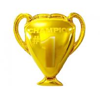 Folinis balionas „Aukso taurė CHAMPION 1“, aukso spalvos – 50 × 48 cm