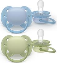 Philips Avent - Ultra soft soother, 0-6m,  Green/Blue