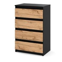 Komoda Hurtownia-Mebli, Juoda Wotan ąžuolas, 60 cm, maža loft moderni miegamasis spintelė RTV