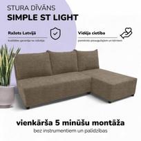 Kampinis išskleidžiamas sofos komplektas St Light, Podrez, Smėlio spalvos