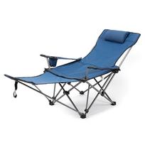 2 viename sulankstoma stovyklavimo kėdė Nešiojama reguliuojama atlošiama poilsio kėdė su nuimama kojų atrama Type 2  (mesh seat ) pilka