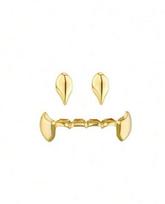 Shein Trijų dalių Hip-Hopo Grillz Rinkinys su Tigro Dantimis - Kairysis ir Dešinysis Smailūs Papuošalai