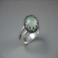 Trend Retro Ancient Silver Ring for Women Light Green Crystal Zircon Alloy Simple Gathering Light Luxury High Sense 11