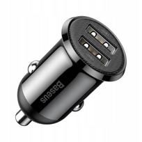 Baseus Grain Pro automobiliu ikroviklis 2x USB 4,8 A juodas (CCALLP-01)