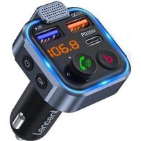 Bluetooth FM siųstuvas - LENCENT - 5.0 - Greitas įkroviklis PD 20W - Skambučiai laisvų rankų įranga - Gili Boso noi AUTOMOBILINIS FM SIŲSTUVAS