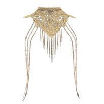 Layered Sexy Hollow Lace Necklace for Woman Delicate Long Tassels Body Jewelry 1 auksas