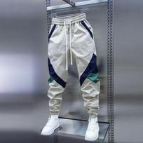 Patchwork Beige White Sweatpants Men Baggy Jogging Pants Spring Summer Casual Sport Harem Ankle-Length Trousers 3XL