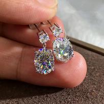 1Pair Luxury 5A Crystal Zircon Ear Drop Earring New  Silver Needle Earrings For Women Party Gifts Fashion sidabras