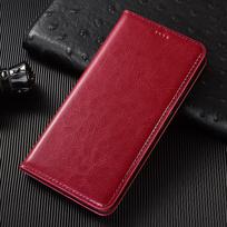 Crazy Horse natūralios odos dėklas Oneplus 6 6T 7 7T 8 8T 9 9R 10 10T 11 11R 12 12R 13 13T 13S 13R Pro telefonams Oneplus 5T&Genuine Leather raudona