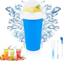 Portable Slushie Cup Quick Frozen Squeeze Function BPA Free for Homemade Smoothie Milkshake Summer Travel Outdoor mėlyna