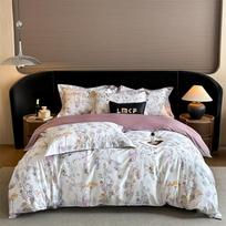 Prabangus 100% ilgo pluošto medvilnės 4 dalių patalynės komplektas: Visasezoninis antklodės užvalkalas ir paklodė 1.2m Bed - Duvet 150x200cm (3-piece) white