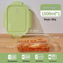 High-Temperature Resistant Glass Food Storage Container with Airtight Lid for Pickles and Kimchi