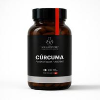 Cúrcuma Solandpure® con Jengibre y Pimienta Negra – 120 Cápsulas Vegetales | Fórmula Ecológica y Natural para Uso Diario