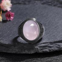 S Silver Rings Large Natural 10x14MM Black Agate Ring for Women Men Silver Party  Tiger Eye Turquoise Lapis 6