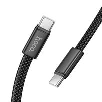 Flat USB-C to USB-C Cable, Hoco, 3A, 60W, 1 m, Black, X125