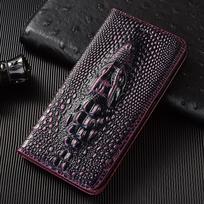 Retro krokodilo galvos natūralios odos atverčiamas dėklas For Redmi Turbo 3 4 Pro 8 8A 9 9A 9C 10 10C 12 12C 13C 14C 15 15C Dangteliai Redmi Turbo 3 violetinė