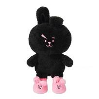 Bt21 Laimingasis Cooky Mielas Triušio Raktų Pakabukas Pliušinis Žaislas Mergaitėms Juodos ir Rožinės Spalvos 29cm/11.42in