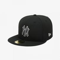 New Era New York Yankees Pagrindinė kontūrinė prigludusi kepuraitė Juoda blacks/712