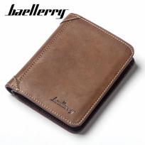 Baellerry Fashion Vyriškos odinės trumpos piniginės Klasikinio dizaino vizitinių kortelių laikiklio piniginė 11*5cm*9.7cm*1.5cm juoda