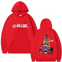 Rock Grupės Gorillaz Grafinis Džemperis Su Gobtuvu Vyrams Moterims Mada Vintažinis Per dydį Gatvės apranga Unisex Laisvalaikio Vilnos Medvilnės Megztinis su Gobtuvu Džemperiai XL