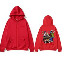 Roko grupės Gorillaz Grafinis Užtraukiamas Džemperis Vyrams Moterims Hip Hop Gotikinis Oversized Užtraukiamas Švarkas Vyriškas Laisvalaikio Vintage Užtraukiamas Džemperis XL raudona