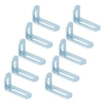 10Pcs Rusts Resistant Double Slot Metal Brackets L Shaped Fixer Furniture Connector Protectors Shelf Brackets Enduring 31x51x19mm