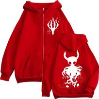 Riboto tiražo Hollow Knight žaidimo grafikos užtraukiami džemperiai su gobtuvu Gotikiniai Vintažiniai Užtraukiami Džemperiai su Gobtuvu Vyrams Moterims Madingi Puloveriai Laisvalaikio S raudona