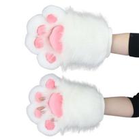 Oversized Cat Paw Handmade Animal Furry Devil Gloves Fursuit for Masquerade balta