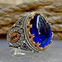 New Product Sells European and American Retro Pattern Rings, Ancient Dual Color Geometric Rings, Exquisite Men's  Rings 10