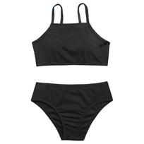 Mergaičių paplūdimio sportinis bikini maudymosi kostiumėlis, 2 vnt. sportinis apatinis trikotažas, maudymosi kostiumėlis, maudymosi kostiumėlis 13-14 Years tamsiai mėlyna spalva