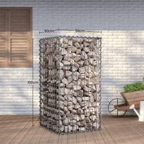 Gabionų krepšys, Metalinis akmeninis krepšys, 100 x 90 x 30 cm, Sidabrinės spalvos, Gabioonkorv, Metallist kivikorv, 100 x 90 x 30 cm, Hõbe