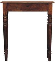 Artisan Furniture Riešutmedžio konsolinis staliukas su tekintomis kojomis su 1 stalčiumi