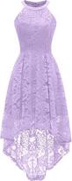 Moteriška nėriniuota suknelė aukštai-žemai Saitdress, violetinė, 2XL
