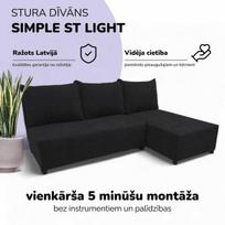 Kampinis išskleidžiamas sofos-lovos komplektas „St Light“, „Podrez“, grafito spalvos