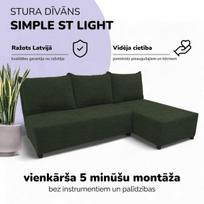 Kampinis išskleidžiamas sofos-lova St Light, Podrez, turkio-žalia