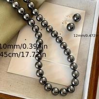 Tahitian Black Pearl Necklace & Earring Set – High-Luster, Versatile Choker & Sweater Chain