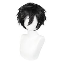 Mada Cosplay Juodas Karščiui atsparus Vyriškas Trumpas Perukas Anime Vaidmenų žaidimas Harajuku Stiliaus Perukas Trumpas Plaukai su Tinkliniu Kepurėliu 31cm