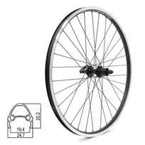Galinis ratas J19SB 26" // V-Brake, 32H, kasetė, QR / greitveržlė, aliuminis, kniedytas