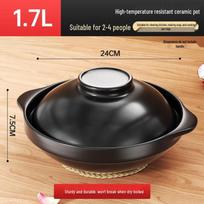 JINGRX Keramikinis molinis puodas ryžių apkepui su dangčiu, 1,7 l