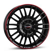 R18x7.5J 6X120 ET45 CB-74.5 black glossy red ring