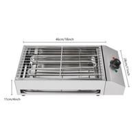110V Bekūris lauko grilius, 1800w komercinis elektrinis grilius su nuimama plokšte, nerūdijančio plieno lauko grilius BBQ grilius sidabras