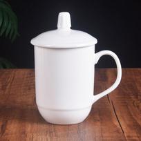 Jingdezhen keramikinė puodelis vandens puodelis viešbučio viešbučio arbatos puodelis konferencijos puodelis biuro puodelis su dangteliu buitinis rinkinys komercinis vandens puodelis 400mL